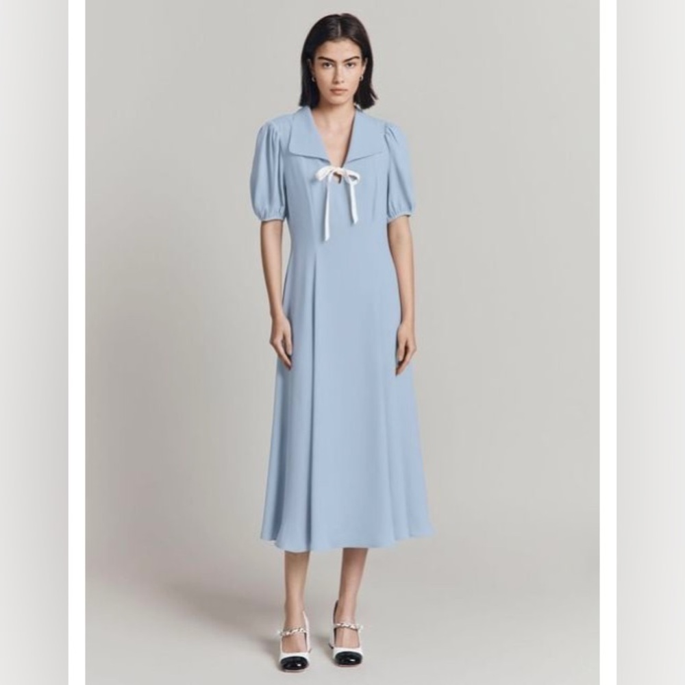 Womens ghost London Eddie Satin Back Crepe Midi Dress